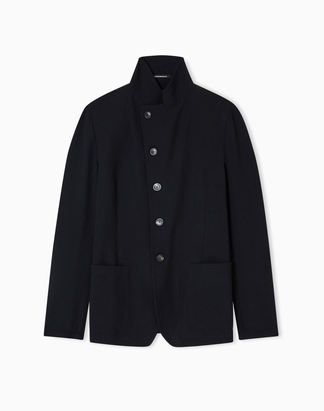 giacca-collo-guru-con-allacciatura-decentrata-in-jersey-crepe-effetto-piquet-3d-icon-nero--emporio-armani