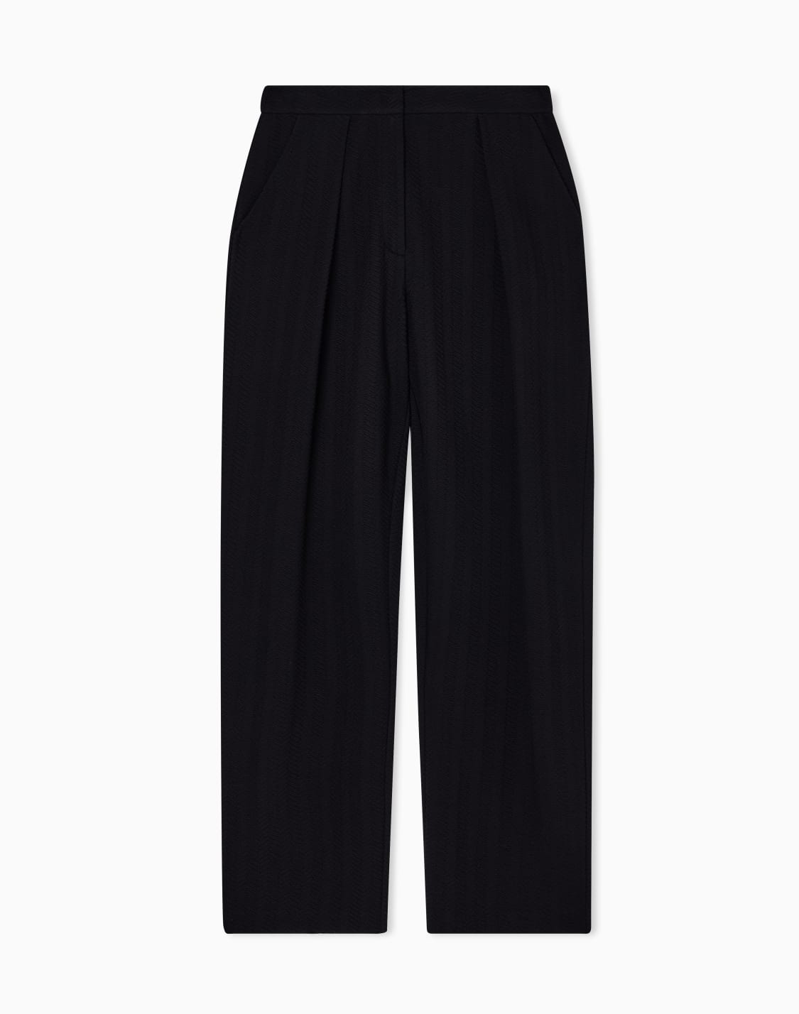 asv-タック入りパンツ-ジャジ-シェブロンモチフ-ブラック--emporio-armani