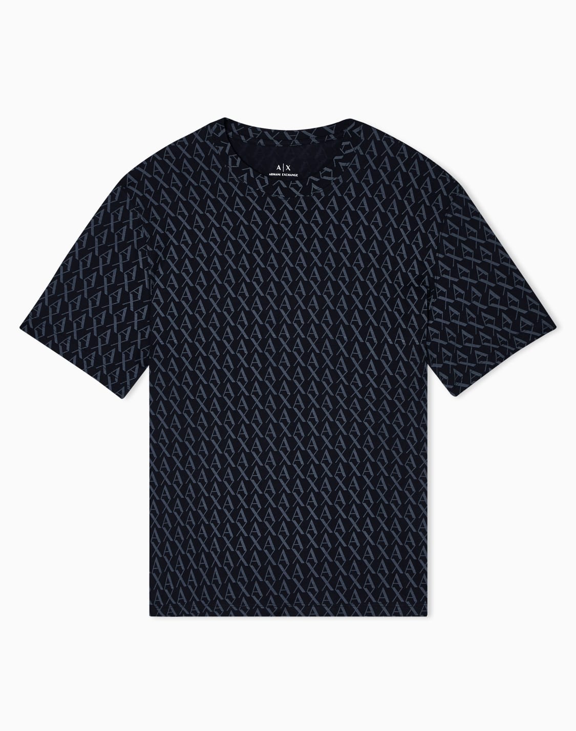 -t-shirt-mit-monogramm-logo-in-normaler-passform-schwarz--armani-exchange