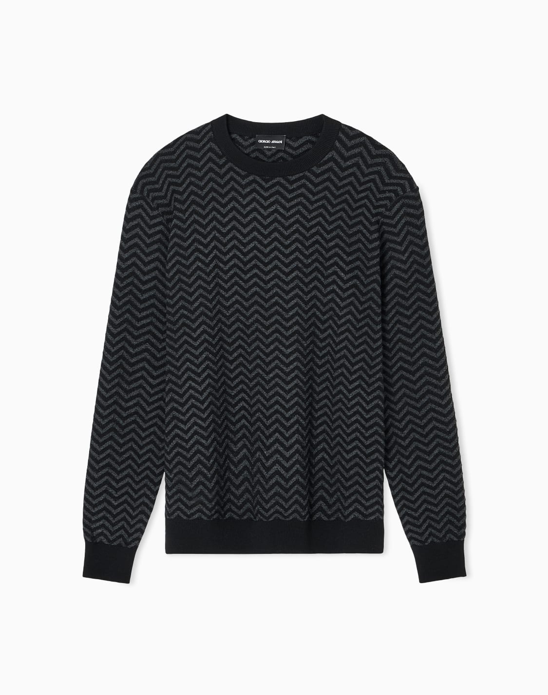 plated-chevron-virgin-wool-crew-neck-jumper-black--giorgio-armani