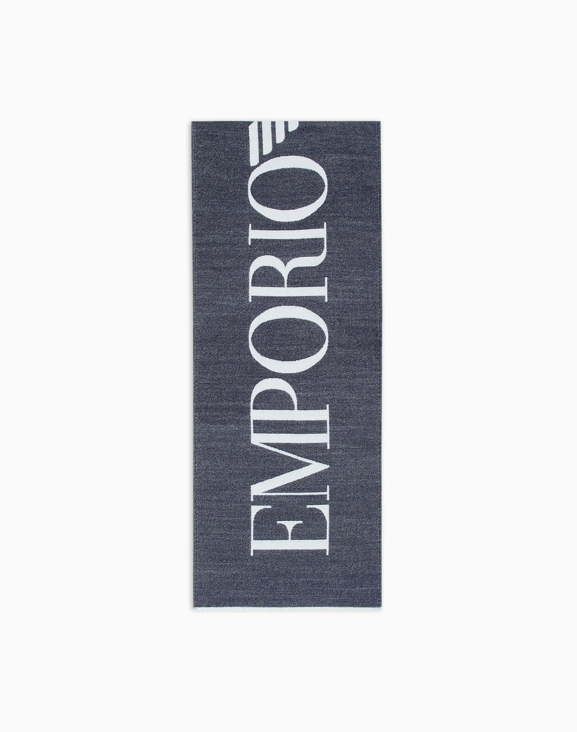 charpe-bicolore-en-mlange-de-laine-avec-grand-logo-bleu--emporio-armani