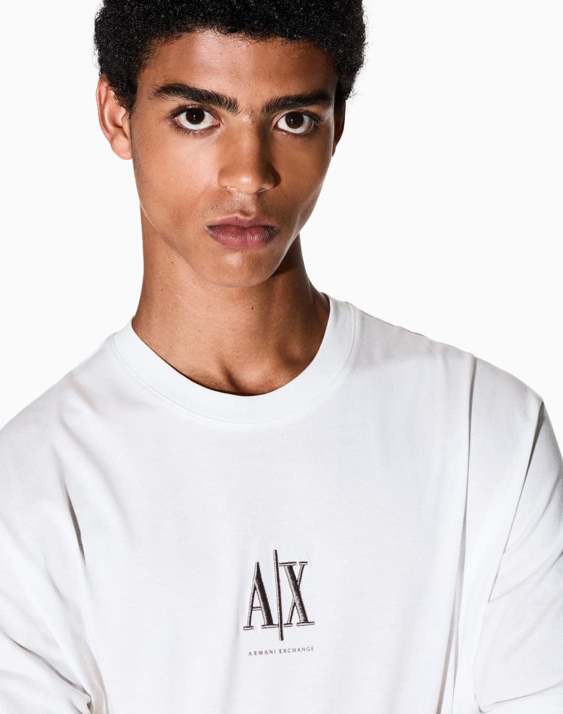 Regular fit T-shirt with rhinestone logo