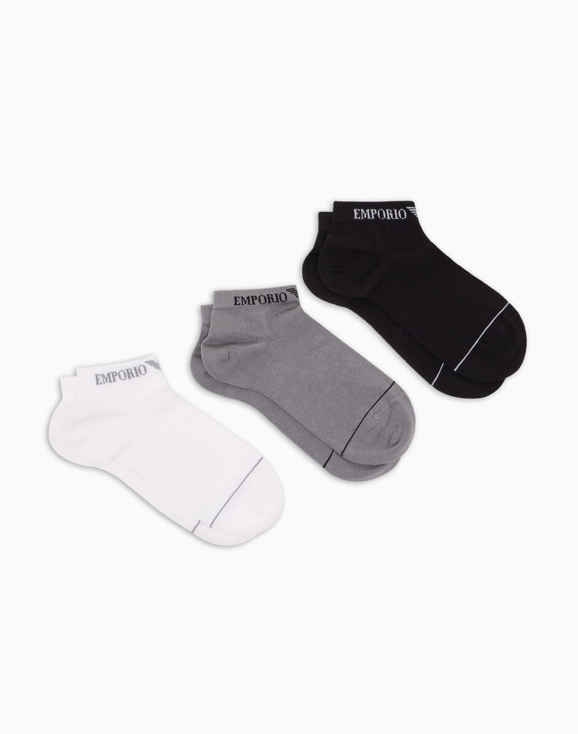 アンクルソックス3足セット-extended-logo-ブラック--emporio-armani