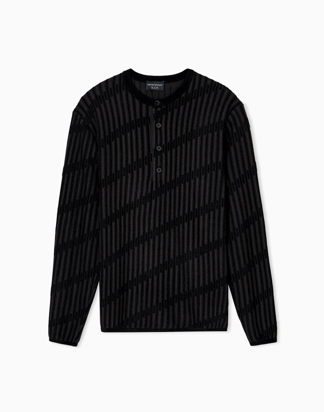 ヘンリネックセタ-ウル-シェニルジャカド-ツトン-ブラック--emporio-armani