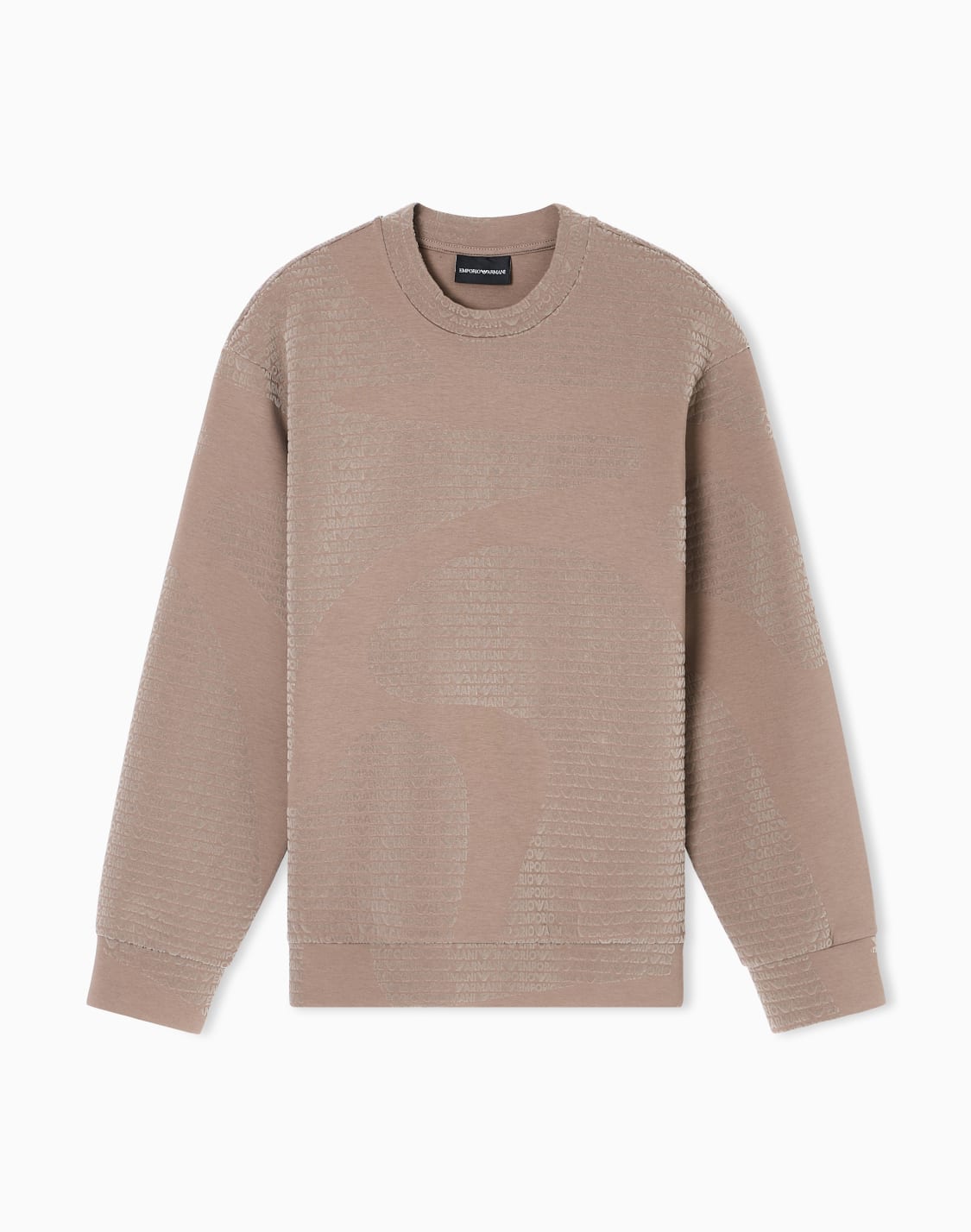 asv-スウェットシャツ-リヨセル混紡ジャジ-オルオバフロックロゴ-ブラウン--emporio-armani