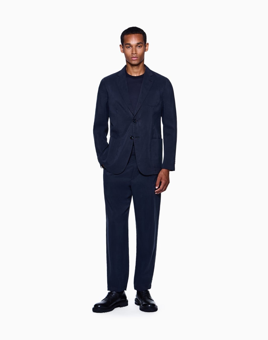 pantalon-une-pince-en-mlange-de-soie-lave-bleu-marine--giorgio-armani