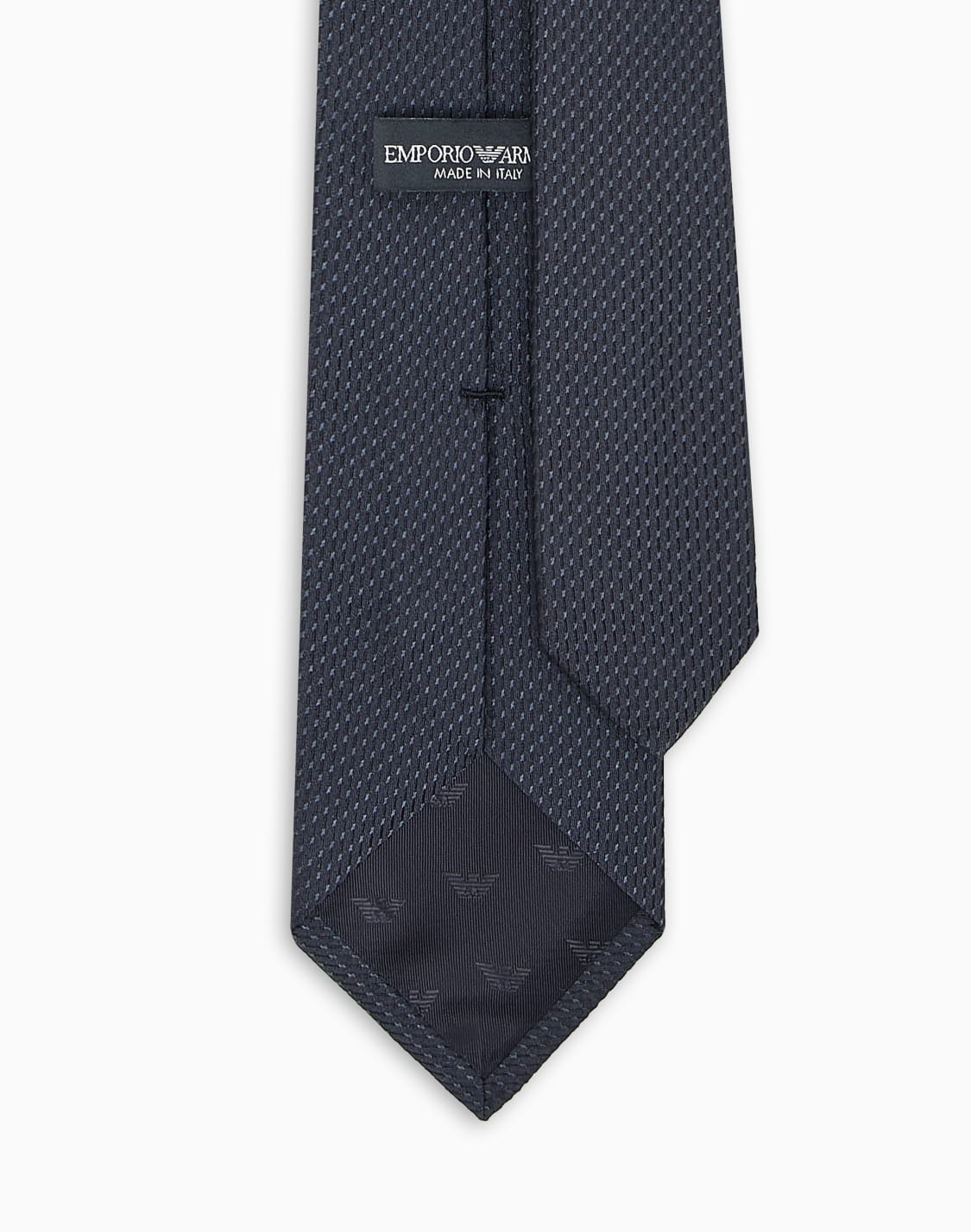 ネクタイ-ピュアシルク-マイクロテクスチャ-ブラック--emporio-armani