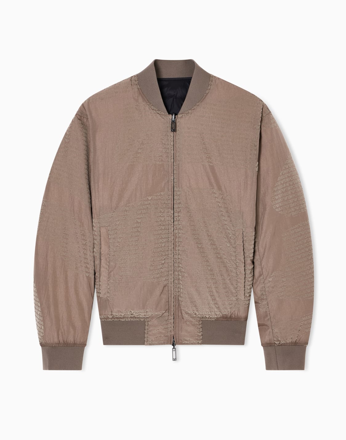 リバシブルブルゾン-ナイロン-フロックロゴレタリング-ベジュ--emporio-armani