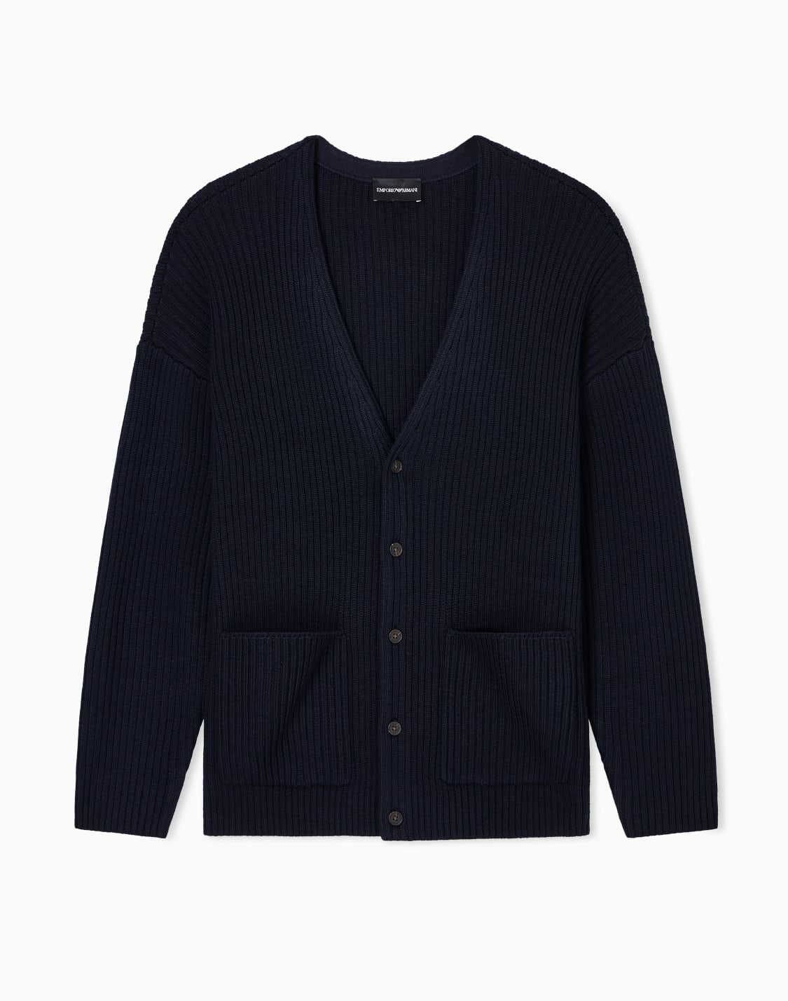 cardigan-mit-v-ausschnitt-aus-einer-woll-mischung-marineblau--emporio-armani