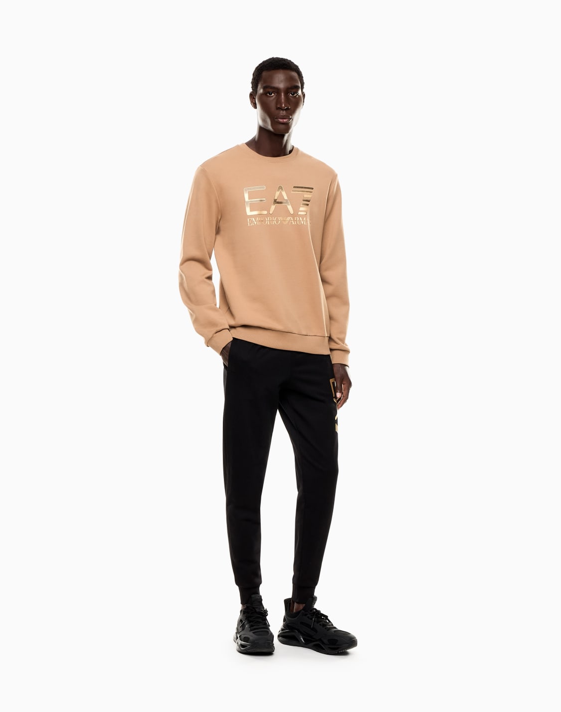 sweat-shirt-ras-du-cou-logo-series-en-coton-stretch-avec-grand-logo-beige--ea7