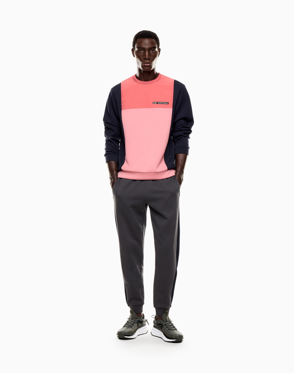 athletic-colour-block-クルネック-スウェットシャツ-ストレッチビスコス混紡-ピンク--ea7