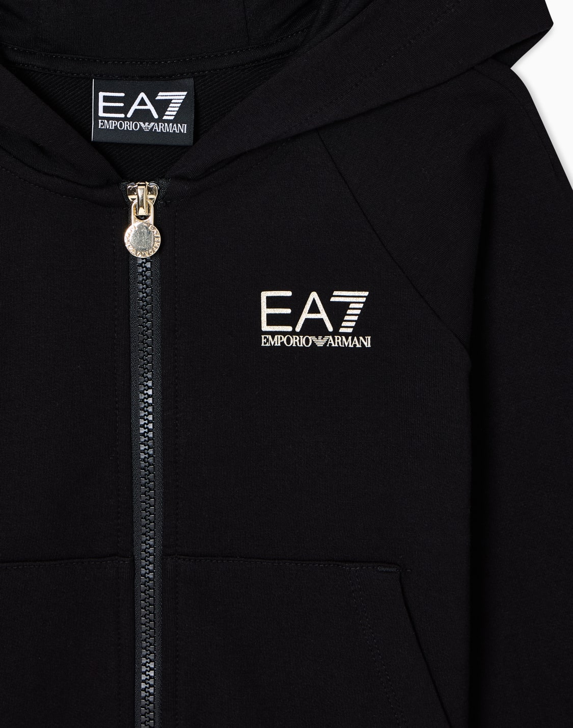 core-identity-ガルズ-フド付きスウェットシャツ-ストレッチコットン-ブラック--ea7