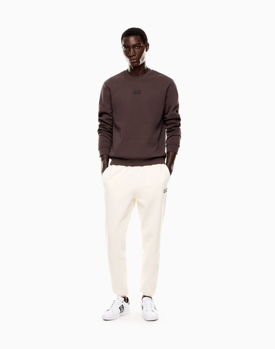 pantalon-de-jogging-core-identity-en-mlange-de-coton-blanc--ea7