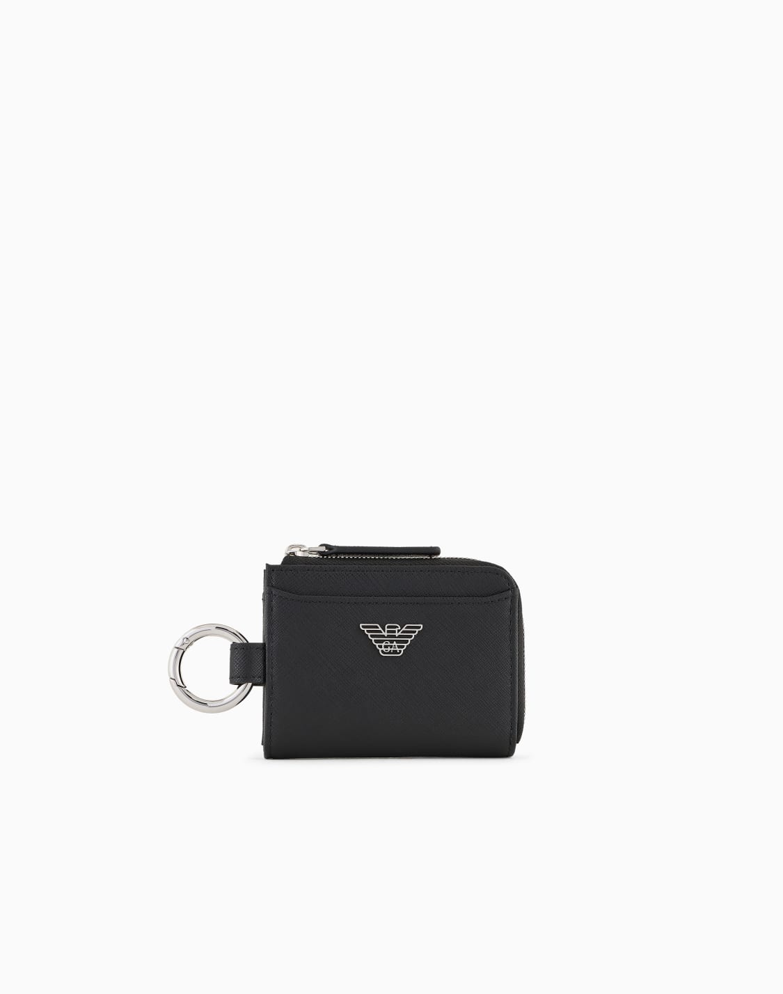asv-コンパクトウォレット-再生サフィアノレザ製-イグルプレトスナップフック付き-ブラック--emporio-armani