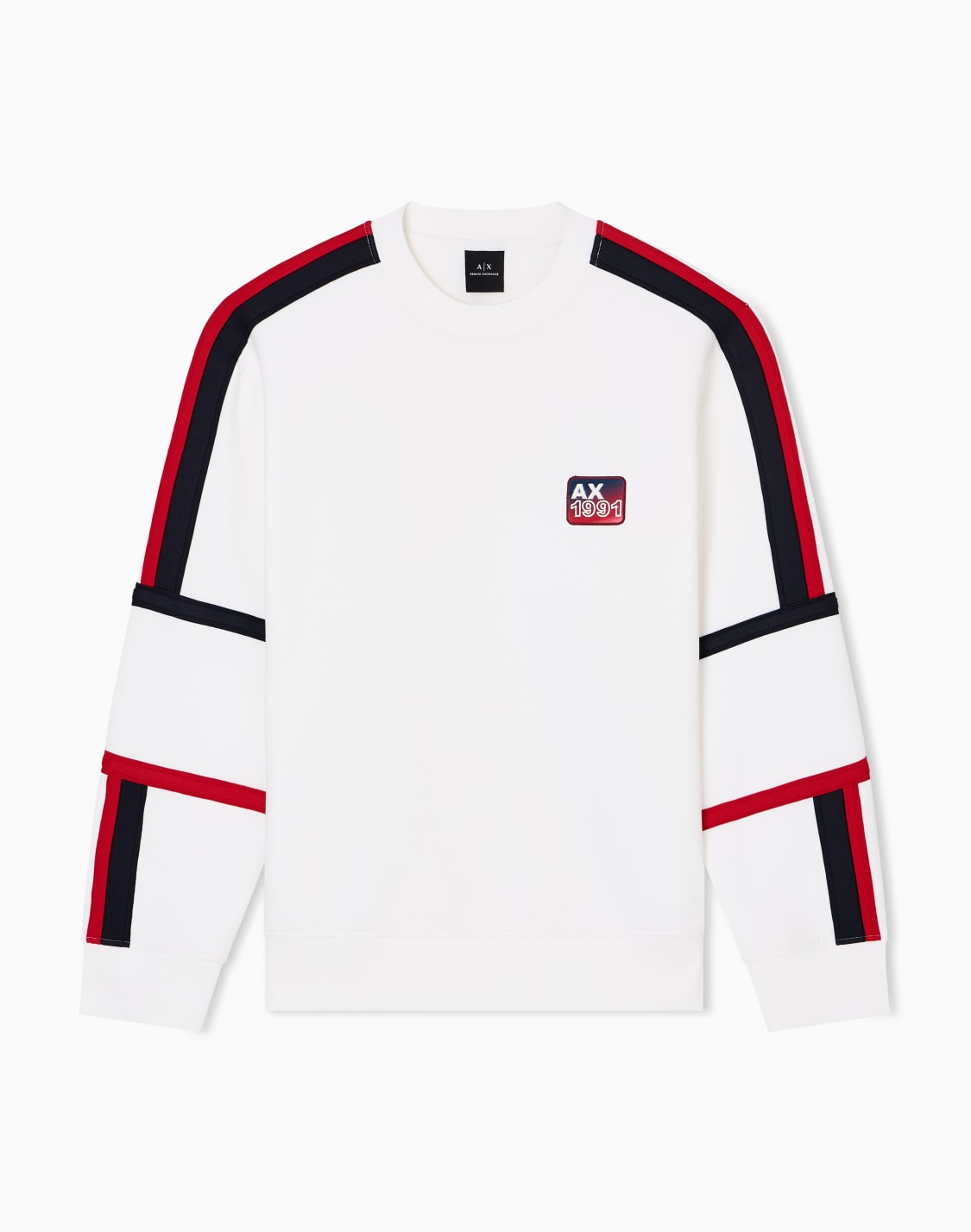 sweat-shirt-bandes-contrastes-blanc--armani-exchange