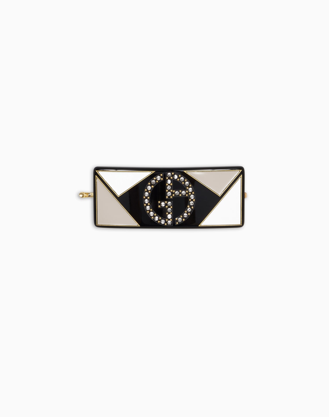 hair-clip-with-crystal-logo-two-tone--giorgio-armani
