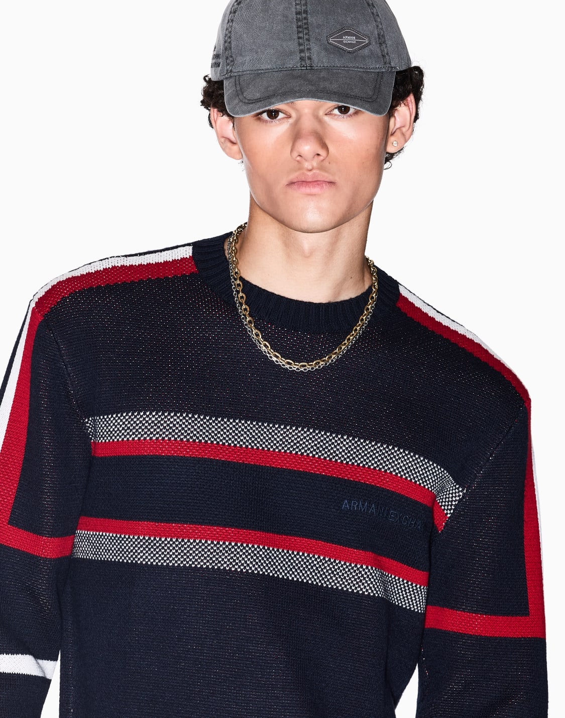 ステンレススチル-ダブルチェンネックレス_axg0160710-マルチカラ--armani-exchange