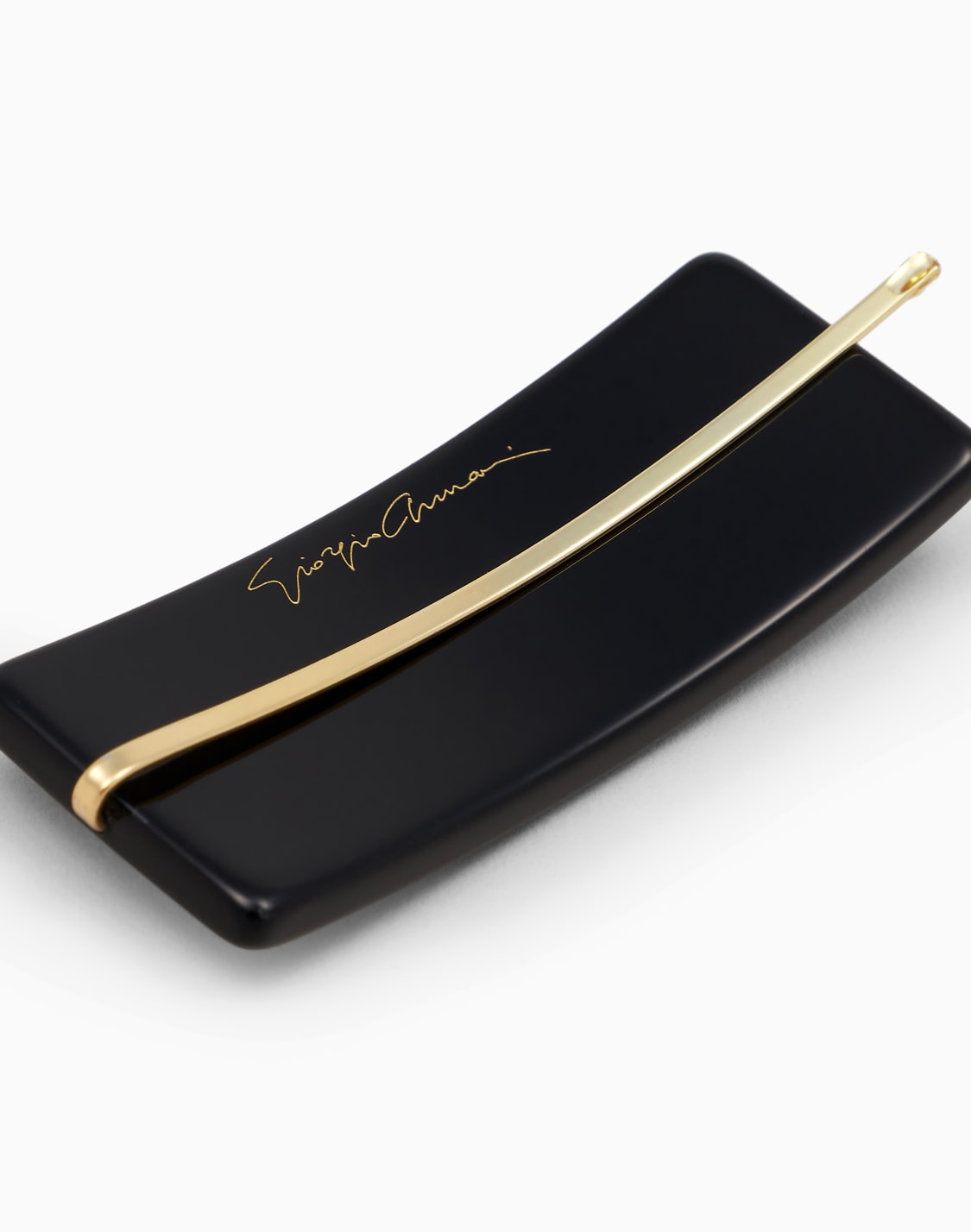 hair-clip-with-crystal-logo-two-tone--giorgio-armani