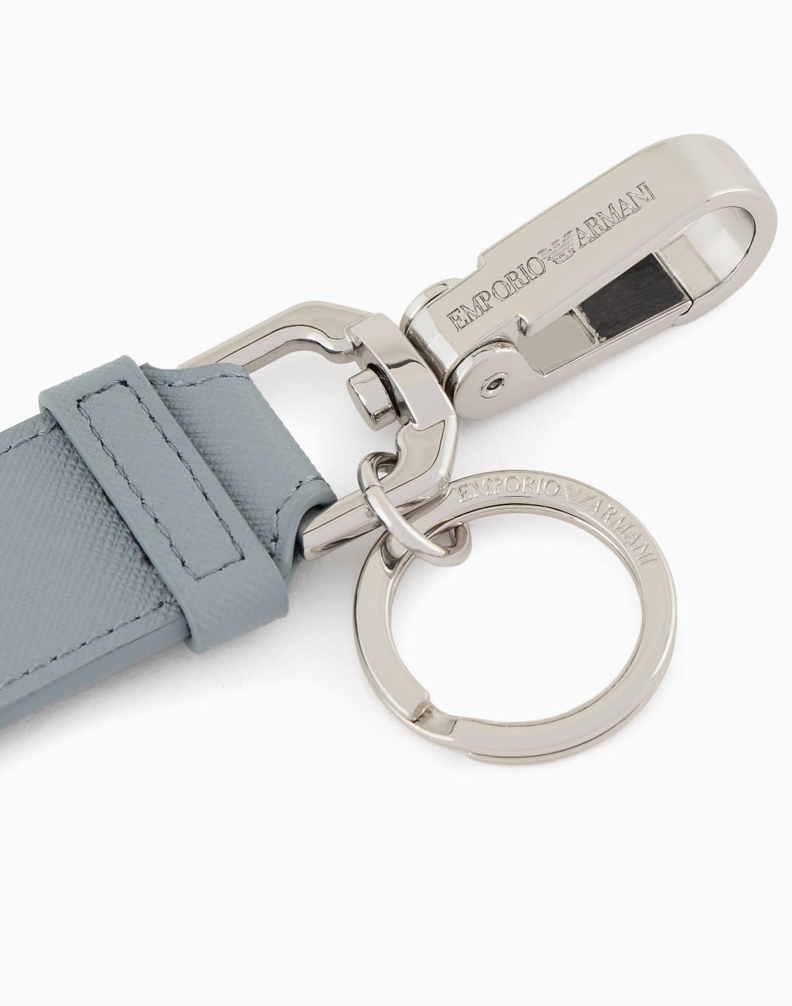 asv-regenerated-saffiano-keyring-grey--emporio-armani