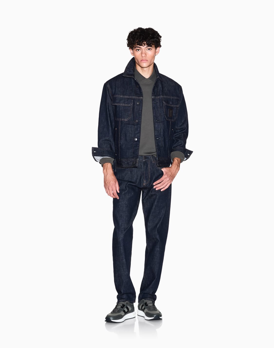 ロゴテプ-クルネックスウェットプルオバ-グリン--armani-exchange