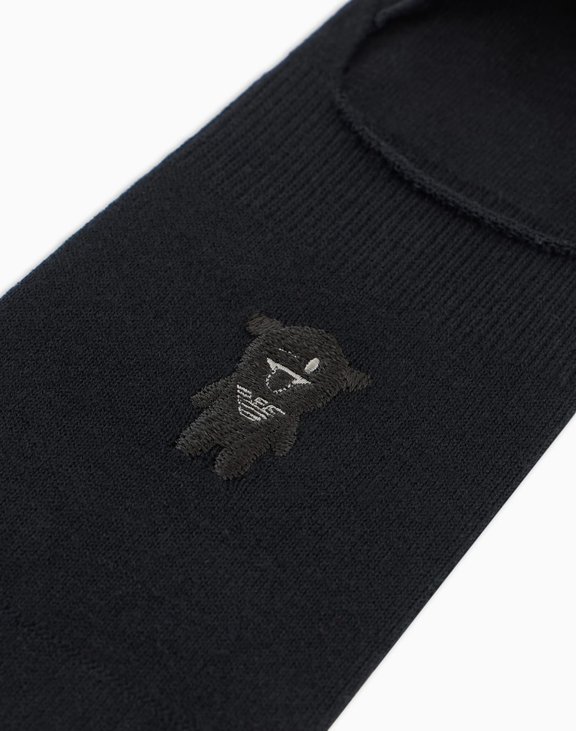 アンクル丈刺繍マンガベアソックス-ブラック--emporio-armani
