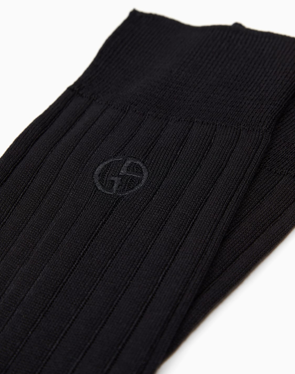 ショトソックス-ロゴ刺繍-ブラック--giorgio-armani