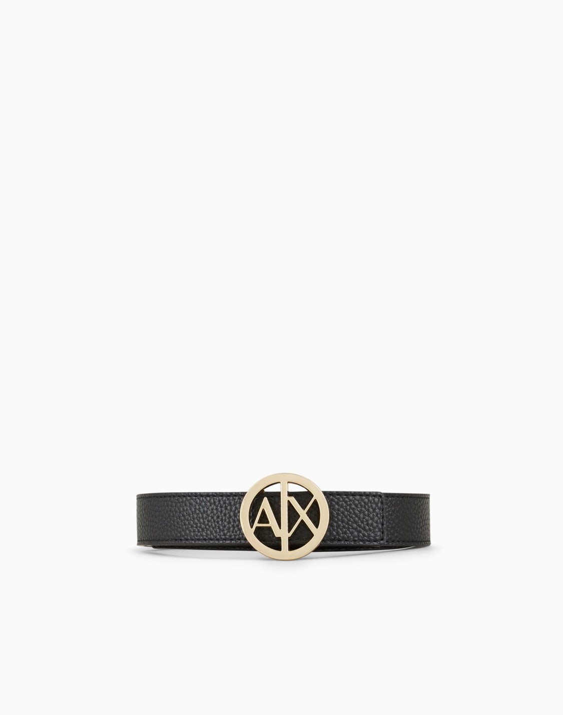 サクルaxロゴバックルベルト-ブラック--armani-exchange