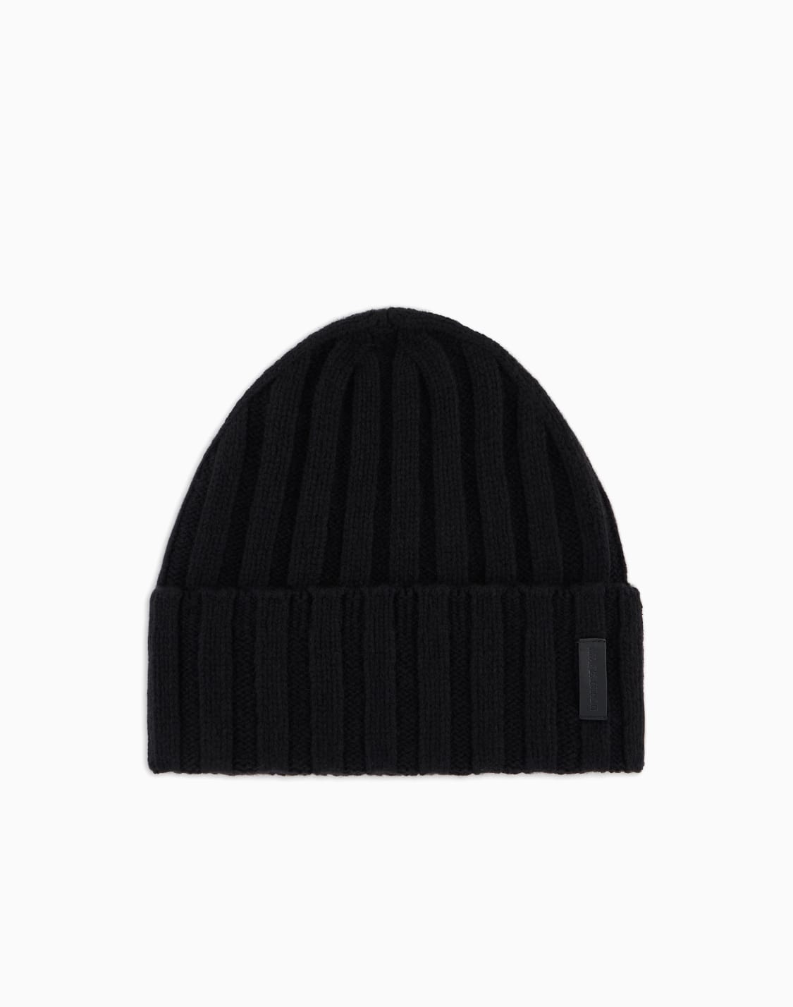 gorro-de-cachemira-pura-acanalada-negro--emporio-armani