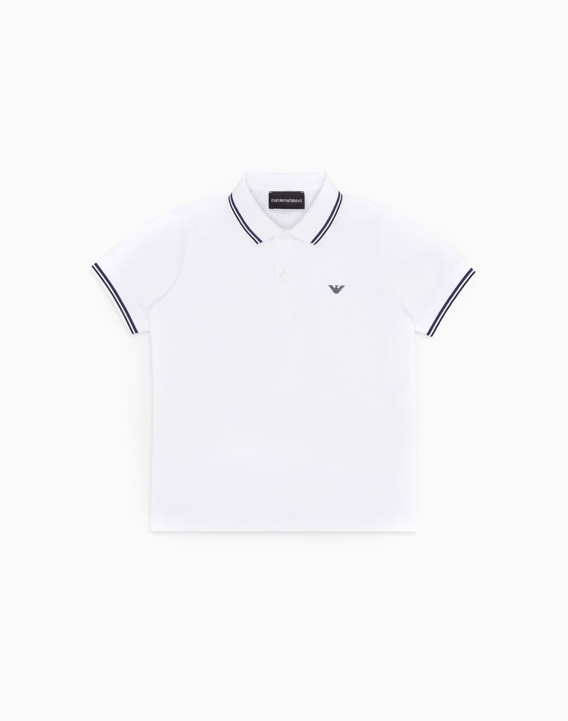 poloshirt-aus-stretch-pikee-mit-gestreiften-bndchen-wei--emporio-armani