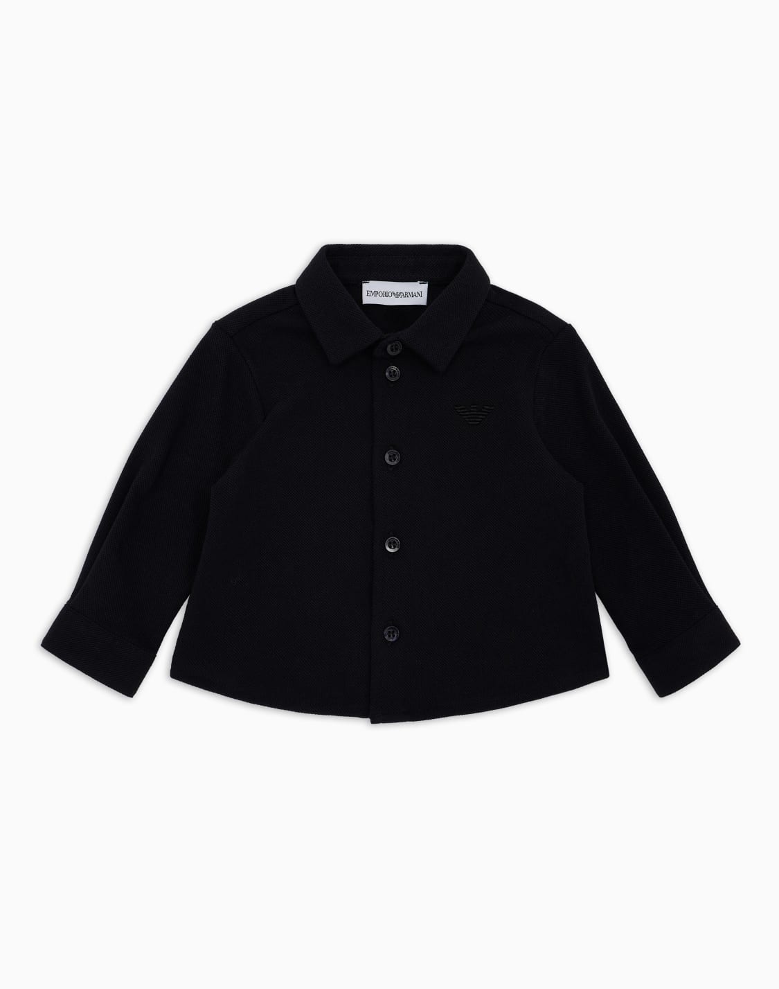 hemd-aus-pikee-mit-adler-stickerei-marineblau--emporio-armani