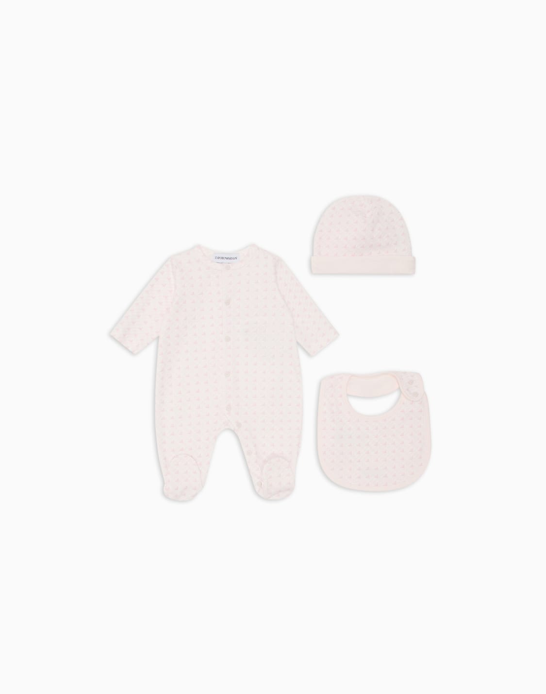 jersey-onesie-bib-and-beanie-gift-set-with-op-art-eagles-pink--emporio-armani