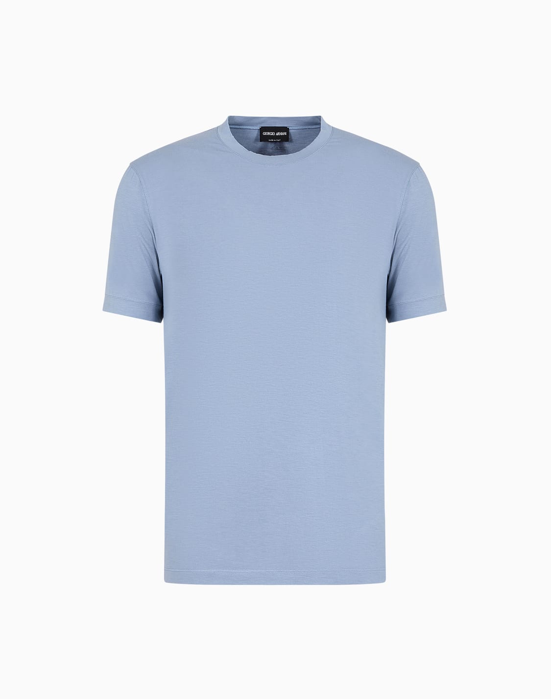クルネック半袖tシャツ-ストレッチビスコスジャジ-ブル--giorgio-armani