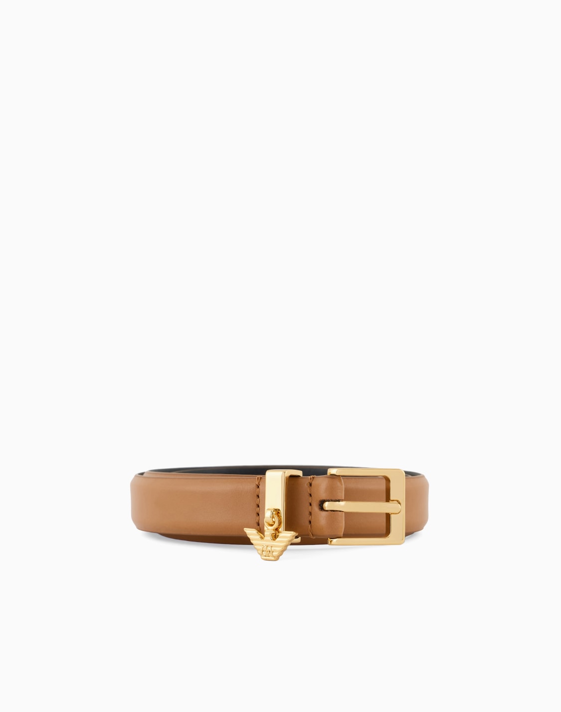 cintura-in-pelle-liscia-logo-charm-eagle-cammello--emporio-armani