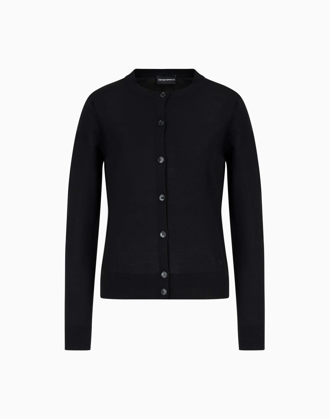 cardigan-in-plain-knit-pure-virgin-wool-black--emporio-armani