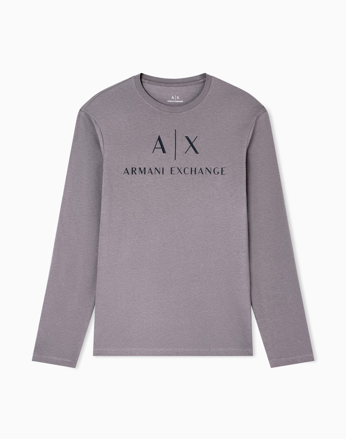 長袖クルネックtシャツ-グレ--armani-exchange