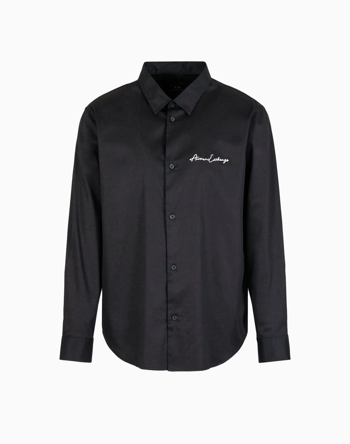 regular-fit-shirt-in-stretch-satin-cotton-negro--armani-exchange