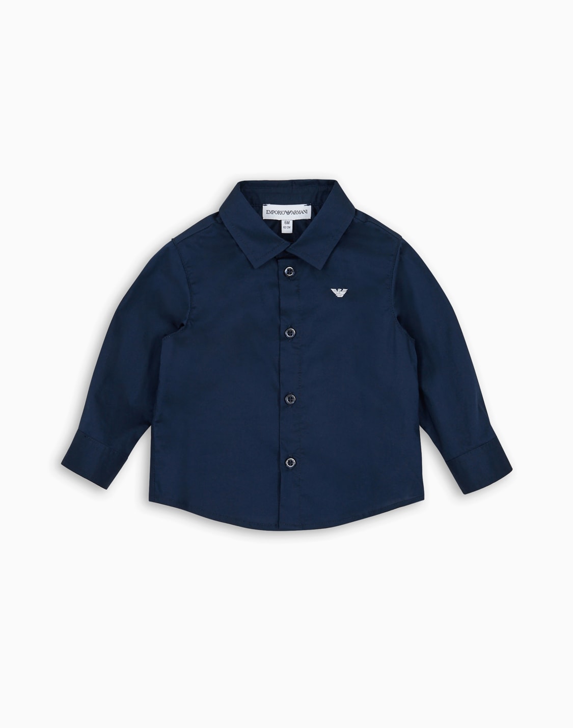 hemd-aus-baumwollstretch-mit-adler-stickerei-blau--emporio-armani