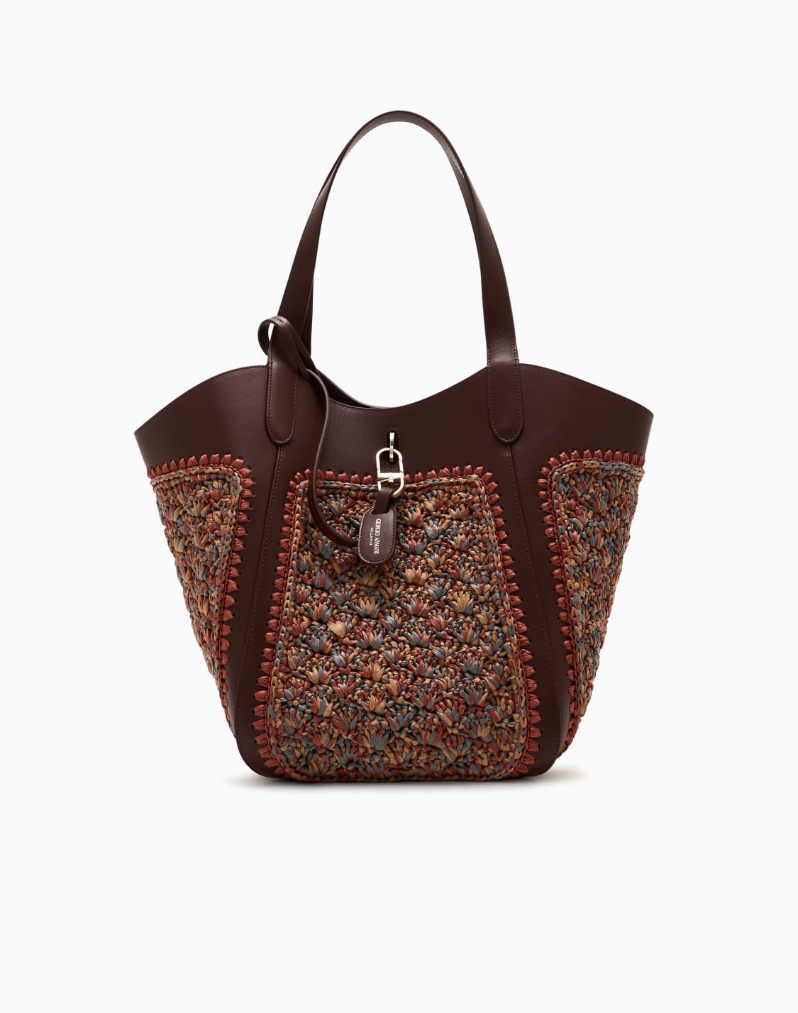 borsa-a-mano-media-in-pelle-e-rafia-punto-ventaglio-marrone--giorgio-armani