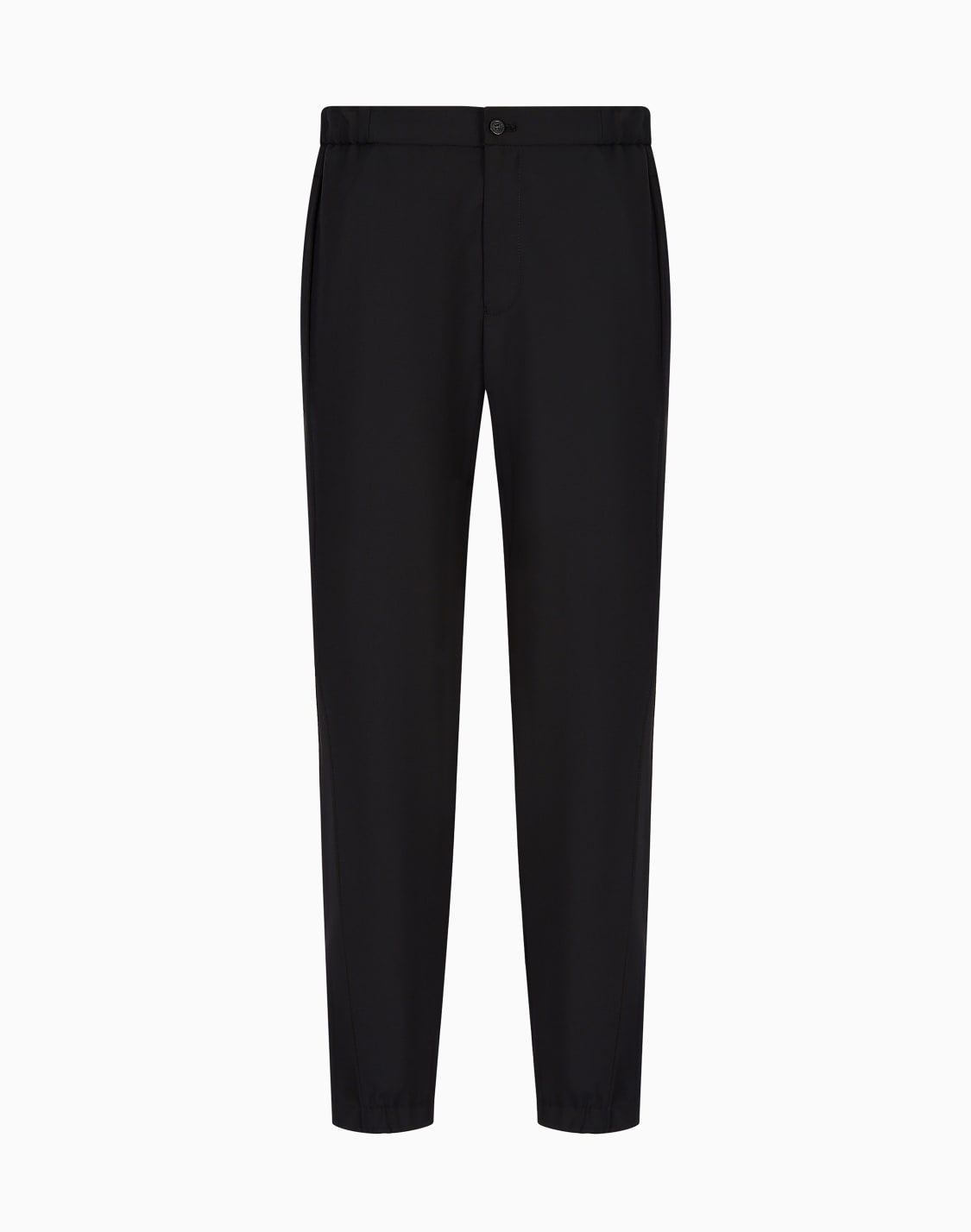 pantaloni-in-tela-natural-stretch-con-fondo-elastico-nero--emporio-armani