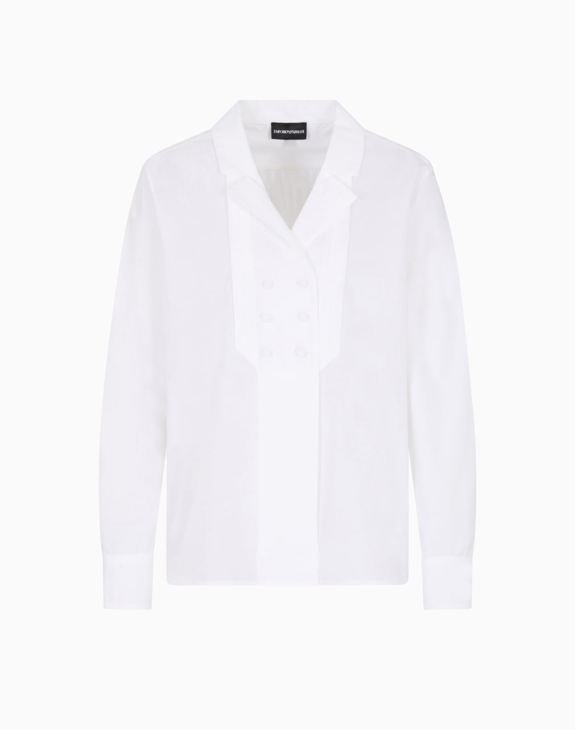 chemise-croise-avec-revers-en-popeline-blanc--emporio-armani