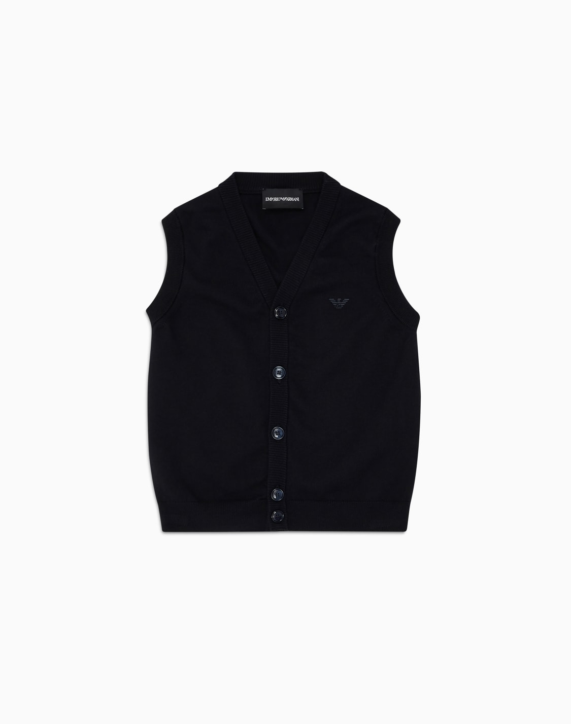 gilet-scollo-v-in-maglia-con-bottoni-blu-navy--emporio-armani