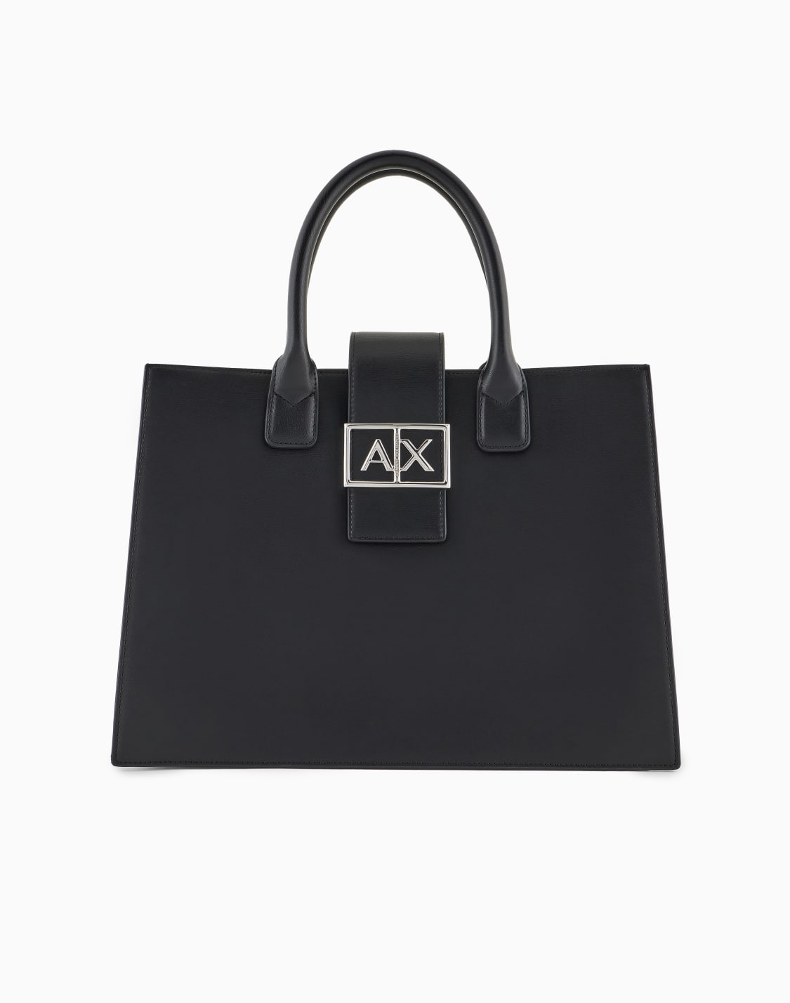 axロゴ-ミディアムハンドバッグ-ブラック--armani-exchange