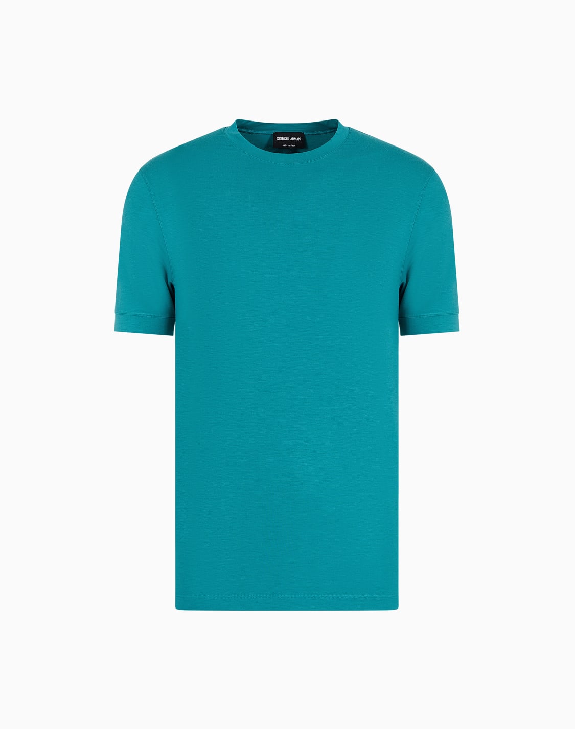 クルネック半袖tシャツ-ストレッチビスコスジャジ-グリン--giorgio-armani