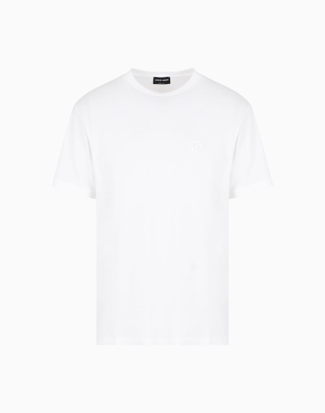 tシャツ-コットンインタロック-ロゴ刺繍-ホワイト--giorgio-armani