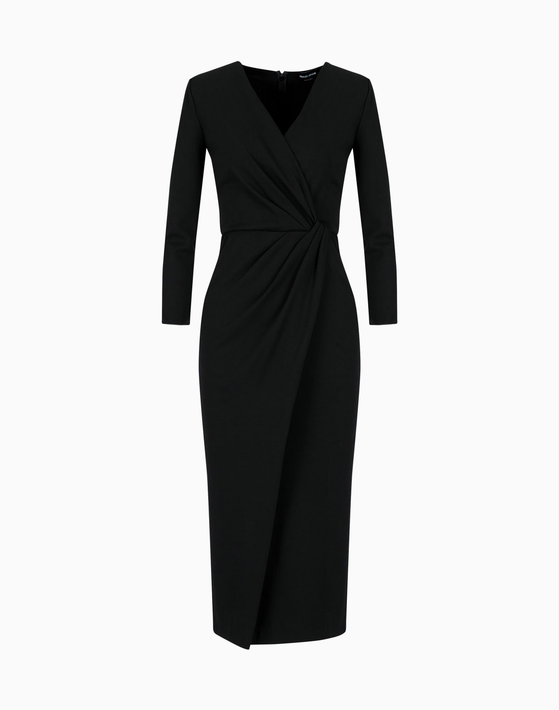viscose-blend-milano-stitch-midi-dress-black--giorgio-armani