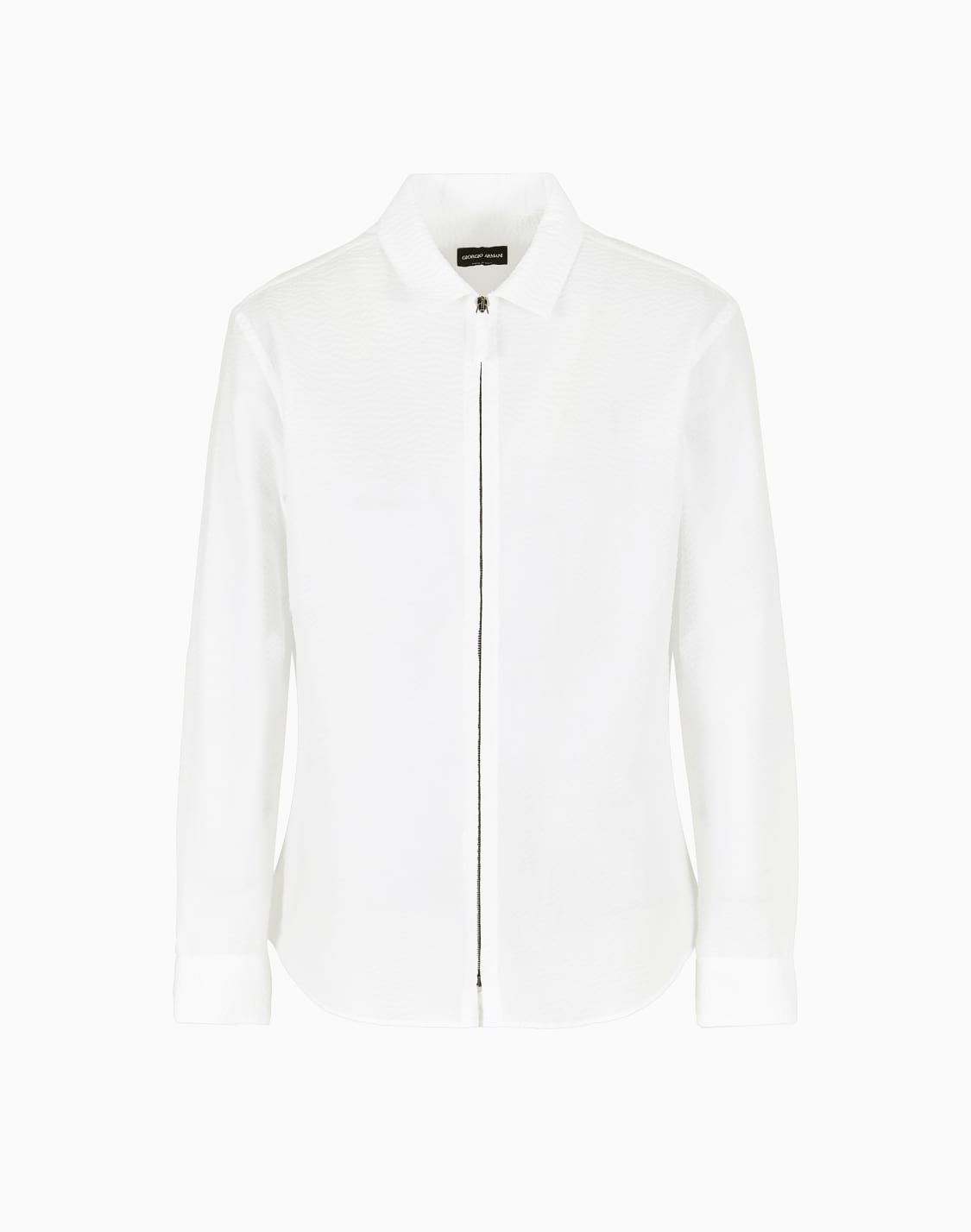 シャツ-コットン-シアサッカ製-ジッパ-ホワイト--giorgio-armani