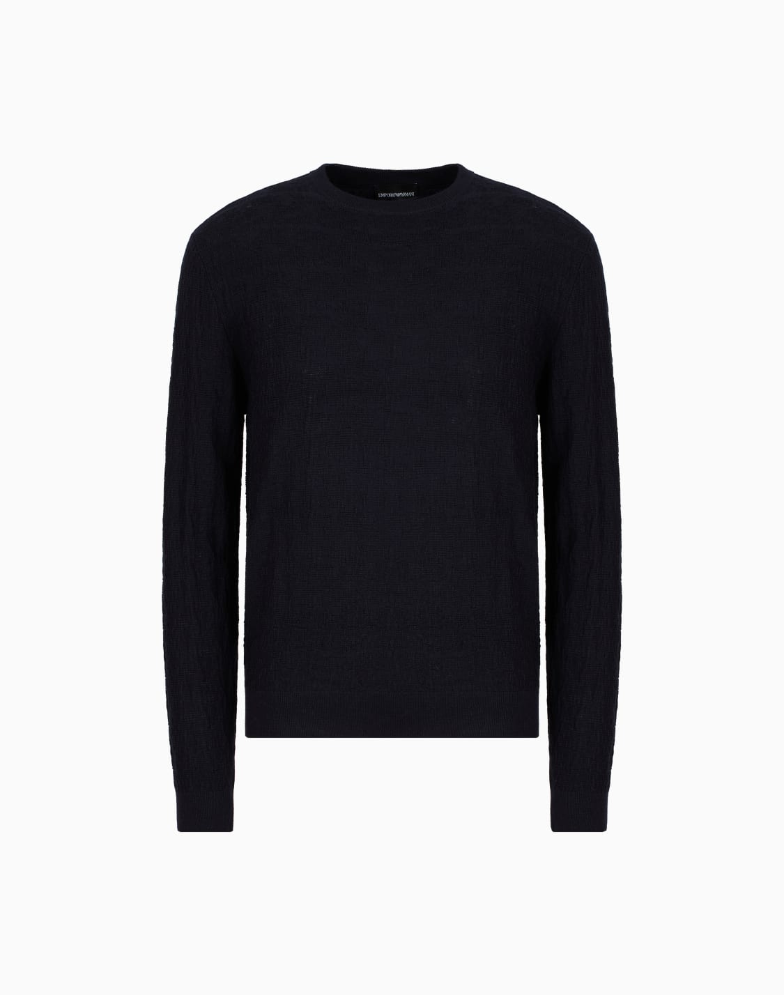 セタ-ウルリヨセル混紡-タック編み-ネイビブル--emporio-armani