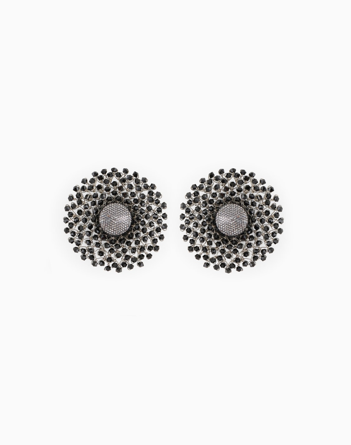 pendientes-de-clip-de-metal-y-cuentas-negro--giorgio-armani