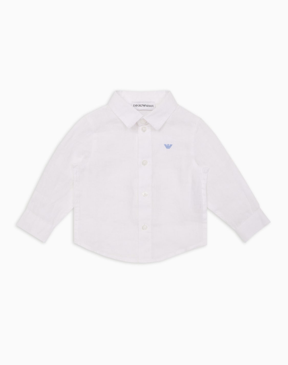 camisa-de-lino-con-bordado-de-guila-blanco--emporio-armani