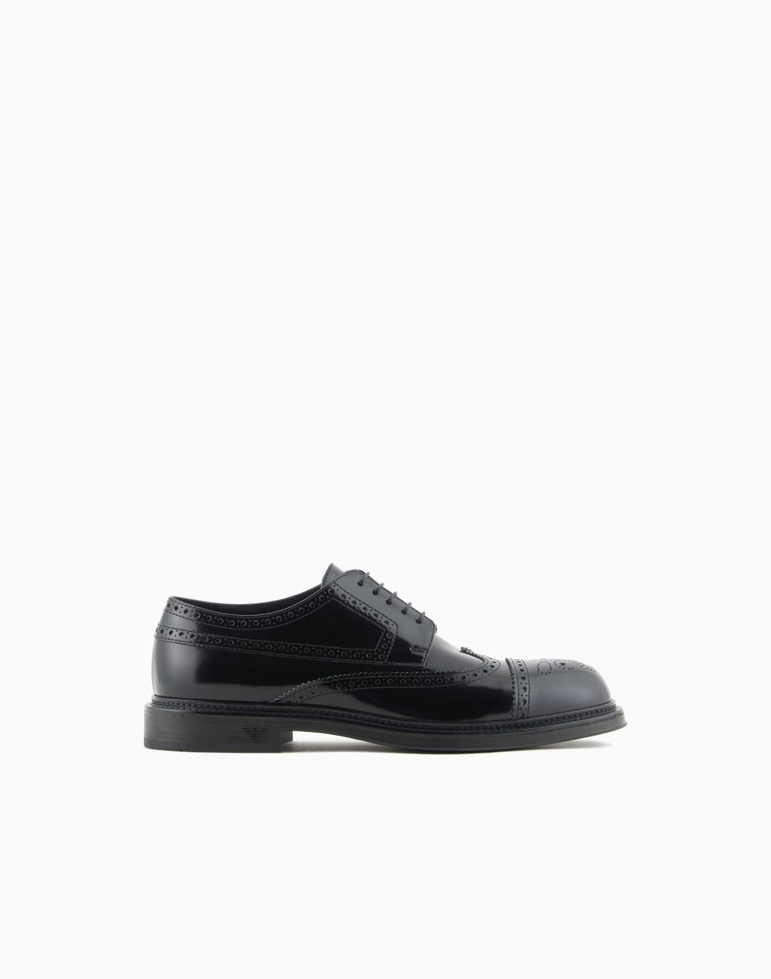 derby-in-pelle-spazzolata-con-punzonature-coda-di-rondine-nero--emporio-armani